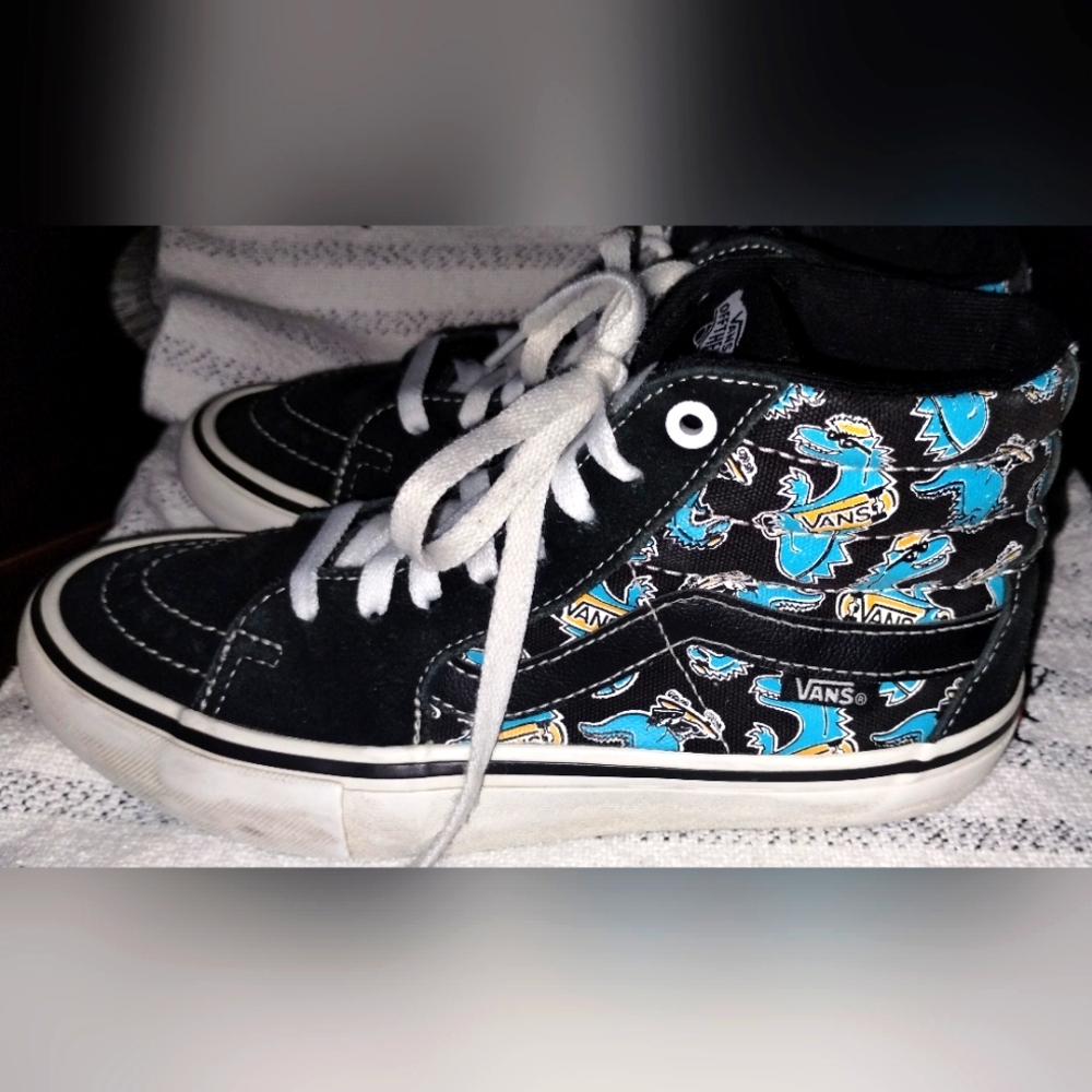 Vans Sk8 Hi Pro "Vanosaur" blackout line Shoes Size 5.M/6.5W Vintage